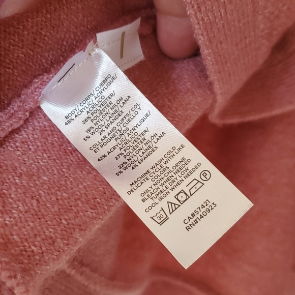 Loft pink long line waterfall front cardigan size small - Picture 4 of 5